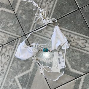 cute white bathing suit top